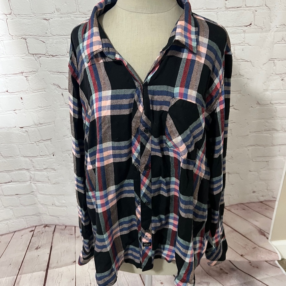 Rails Hunter Metallic Plaid Button Up Shirt